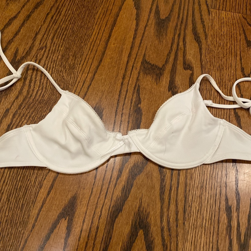 white babydoll bikini top from garage in size small!!